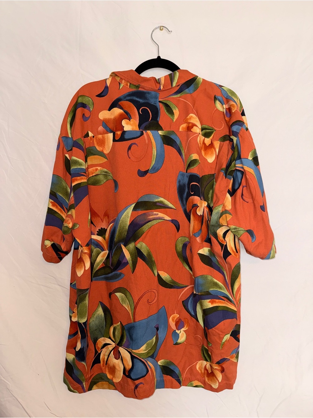 Tommy Bahama Orange Floral Short Sleeve Button-Down Shirt - Picture 5 of 5